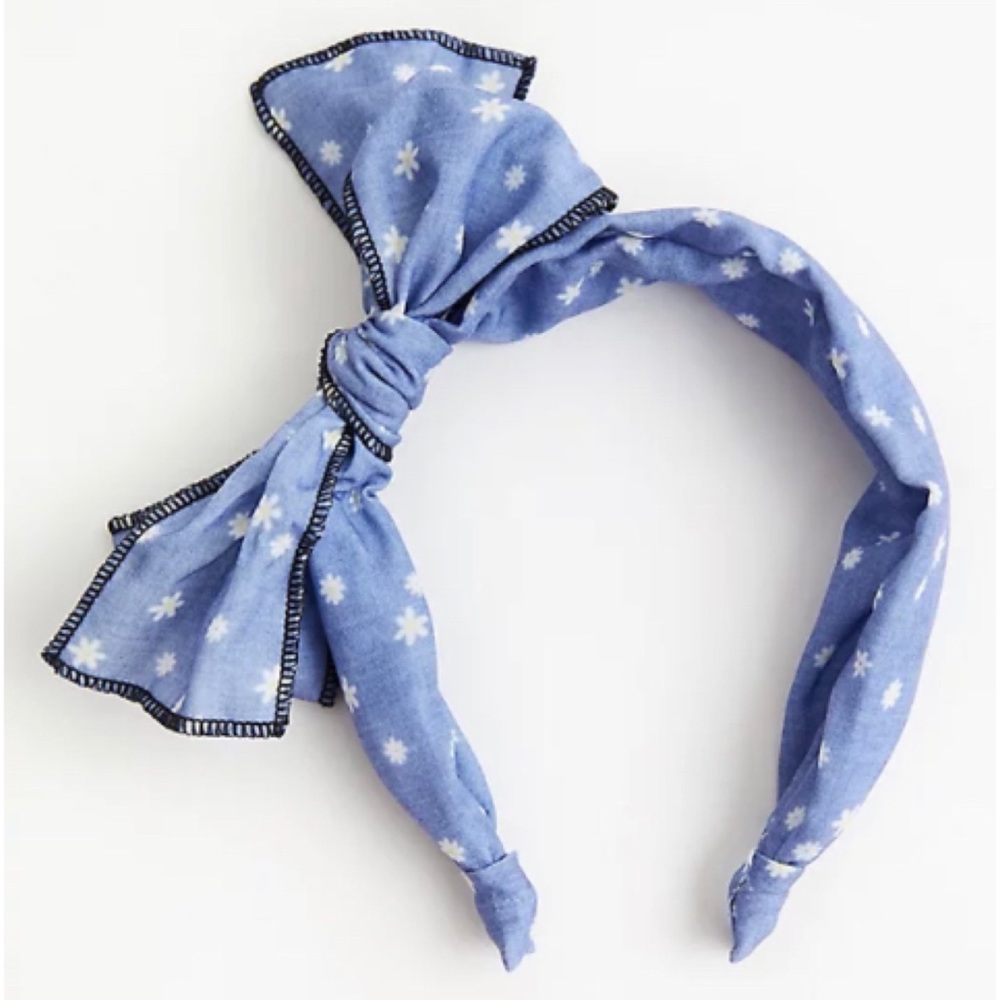 🆕 Chambray ⭐️ Stars Bow Headband NWT Blue